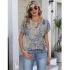 Zeagoo Button Down Shirts for Women Short Sleeve Tops V Neck Collar Blouses Business Casual Outfits S-2XL(Mz919)