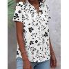 Zeagoo Button Down Shirts for Women Short Sleeve Tops V Neck Collar Blouses Business Casual Outfits S-2XL(Sf291)