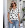 Zeagoo Button Down Shirts for Women Short Sleeve Tops V Neck Collar Blouses Business Casual Outfits S-2XL(Sf291)