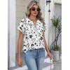 Zeagoo Button Down Shirts for Women Short Sleeve Tops V Neck Collar Blouses Business Casual Outfits S-2XL(Sf291)
