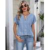 Zeagoo Button Down Shirts for Women Short Sleeve Tops V Neck Collar Blouses Business Casual Outfits S-2XL(Tz273)