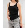 Zeagoo Ribbed Tank Tops for Women 3 Pack Sleeveless Scoop Neck Ruched Cute Summer Shirts(Black  Grey  Beige)