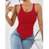Zeagoo Ribbed Tank Tops for Women 3 Pack Sleeveless Scoop Neck Ruched Cute Summer Shirts(Black  Red  White)