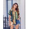 Zeagoo Short Sleeve Summer Tops for Women Casual Button Down Shirts Solid/Striped Business Work Blouses(Cx289)