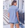 Zeagoo Short Sleeve Summer Tops for Women Casual Button Down Shirts Solid/Striped Business Work Blouses(Jh41)
