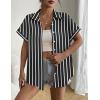 Zeagoo Short Sleeve Summer Tops for Women Casual Button Down Shirts Solid/Striped Business Work Blouses(Tw635)