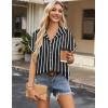 Zeagoo Short Sleeve Summer Tops for Women Casual Button Down Shirts Solid/Striped Business Work Blouses(Tw635)