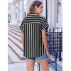 Zeagoo Short Sleeve Summer Tops for Women Casual Button Down Shirts Solid/Striped Business Work Blouses(Tw635)