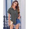 Zeagoo Short Sleeve Summer Tops for Women Casual Button Down Shirts Solid/Striped Business Work Blouses(Tw635)