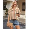 Zeagoo Short Sleeve Summer Tops for Women Casual Button Down Shirts Solid/Striped Business Work Blouses(Tw720)