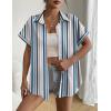Zeagoo Short Sleeve Summer Tops for Women Casual Button Down Shirts Solid/Striped Business Work Blouses(Tw721)