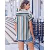 Zeagoo Short Sleeve Summer Tops for Women Casual Button Down Shirts Solid/Striped Business Work Blouses(Tw721)