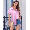 Zeagoo Short Sleeve Summer Tops for Women Casual Button Down Shirts Solid/Striped Business Work Blouses(Tw774)