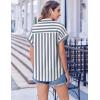 Zeagoo Short Sleeve Summer Tops for Women Casual Button Down Shirts Solid/Striped Business Work Blouses(Tw775)