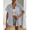Zeagoo Short Sleeve Summer Tops for Women Casual Button Down Shirts Solid/Striped Business Work Blouses(Tw775)