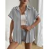 Zeagoo Short Sleeve Summer Tops for Women Casual Button Down Shirts Solid/Striped Business Work Blouses(Tw776)