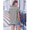Zeagoo Short Sleeve Summer Tops for Women Casual Button Down Shirts Solid/Striped Business Work Blouses(Tw776)