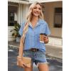 Zeagoo Short Sleeve Summer Tops for Women Casual Button Down Shirts Solid/Striped Business Work Blouses(Tz273)