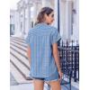 Zeagoo Short Sleeve Summer Tops for Women Casual Button Down Shirts Solid/Striped Business Work Blouses(Tz273)