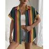 Zeagoo Short Sleeve Summer Tops for Women Casual Button Down Shirts Solid/Striped Business Work Blouses(Tz275)