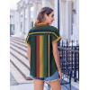 Zeagoo Short Sleeve Summer Tops for Women Casual Button Down Shirts Solid/Striped Business Work Blouses(Tz275)