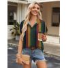 Zeagoo Short Sleeve Summer Tops for Women Casual Button Down Shirts Solid/Striped Business Work Blouses(Tz275)