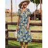 Zeagoo Summer Dresses for Women 2026 Casual Short Sleeve Aline Midi Dress with Pocket Flowy Pleated Tshirt Beach Sundress(Wf139)