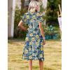 Zeagoo Summer Dresses for Women 2026 Casual Short Sleeve Aline Midi Dress with Pocket Flowy Pleated Tshirt Beach Sundress(Wf139)