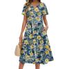 Zeagoo Summer Dresses for Women 2026 Casual Short Sleeve Aline Midi Dress with Pocket Flowy Pleated Tshirt Beach Sundress(Wf139)