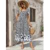 Zeagoo Summer Dresses for Women Flowy Casual Midi Dress Short Sleeve Tiered Dress Beach Vacation Sundresses with Pockets(Black Floral)