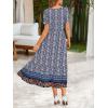 Zeagoo Summer Dresses for Women Flowy Casual Midi Dress Short Sleeve Tiered Dress Beach Vacation Sundresses with Pockets(Floral-3)