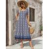 Zeagoo Summer Dresses for Women Flowy Casual Midi Dress Short Sleeve Tiered Dress Beach Vacation Sundresses with Pockets(Floral-3)