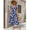 Zeagoo Summer Dresses for Women Flowy Casual Midi Dress Short Sleeve Tiered Dress Beach Vacation Sundresses with Pockets(Floral-printed)