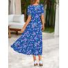 Zeagoo Summer Dresses for Women Flowy Casual Midi Dress Short Sleeve Tiered Dress Beach Vacation Sundresses with Pockets(Floral-printed-2)