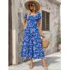 Zeagoo Summer Dresses for Women Flowy Casual Midi Dress Short Sleeve Tiered Dress Beach Vacation Sundresses with Pockets(Floral-printed-2)