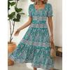 Zeagoo Summer Dresses for Women Flowy Casual Midi Dress Short Sleeve Tiered Dress Beach Vacation Sundresses with Pockets(Pa169)