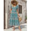 Zeagoo Summer Dresses for Women Flowy Casual Midi Dress Short Sleeve Tiered Dress Beach Vacation Sundresses with Pockets(Pa169)