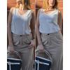 Zeagoo Summer Tank Top for Women V Neck Textured Camisole Blouses Sleeveless Casual Basic Beach Vacation Cami Shirt(White)