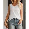 Zeagoo Summer Tank Top for Women V Neck Textured Camisole Blouses Sleeveless Casual Basic Beach Vacation Cami Shirt(White)