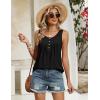 Zeagoo Tank Top for Women 2026 Summer Loose Fit Sleeveless Pleated Flowy Floral Tunic Dressy Blouse(Black)