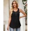 Zeagoo Tank Top for Women 2026 Summer Loose Fit Sleeveless Pleated Flowy Floral Tunic Dressy Blouse(Black)