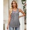 Zeagoo Tank Top for Women 2026 Summer Loose Fit Sleeveless Pleated Flowy Floral Tunic Dressy Blouse(Hf36)