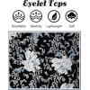 Zeagoo Tank Tops for Women Sleeveless Eyelet Shirts High Neck Cute Summer Top Loose Fit S-XXL(01-floral Black)