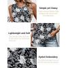 Zeagoo Tank Tops for Women Sleeveless Eyelet Shirts High Neck Cute Summer Top Loose Fit S-XXL(01-floral Black)