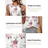 Zeagoo Tank Tops for Women Sleeveless Eyelet Shirts High Neck Cute Summer Top Loose Fit S-XXL(02-floral White)