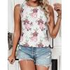 Zeagoo Tank Tops for Women Sleeveless Eyelet Shirts High Neck Cute Summer Top Loose Fit S-XXL(02-floral White)