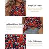 Zeagoo Tank Tops for Women Sleeveless Eyelet Shirts High Neck Cute Summer Top Loose Fit S-XXL(03-floral Red)