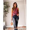 Zeagoo Tank Tops for Women Sleeveless Eyelet Shirts High Neck Cute Summer Top Loose Fit S-XXL(03-floral Red)