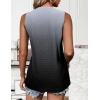 Zeagoo Tank Tops for Women Sleeveless Eyelet Shirts High Neck Cute Summer Top Loose Fit S-XXL(07-ombre Grey)