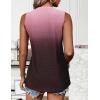 Zeagoo Tank Tops for Women Sleeveless Eyelet Shirts High Neck Cute Summer Top Loose Fit S-XXL(08-ombre Pink)